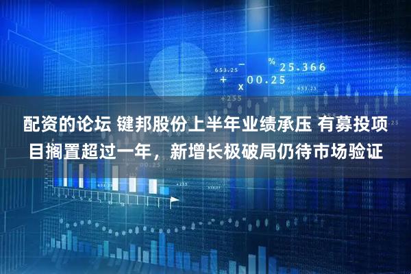 配资的论坛 键邦股份上半年业绩承压 有募投项目搁置超过一年，新增长极破局仍待市场验证